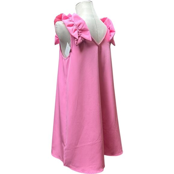 Mud Pie CeCe Ruffle Dress Pink Medium - Picture 3 of 7